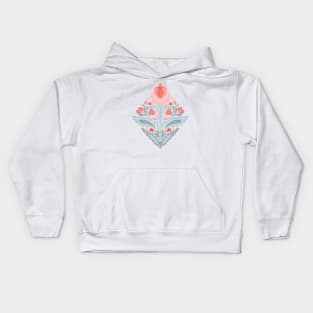 Decorative hearts and flowers Kids Hoodie